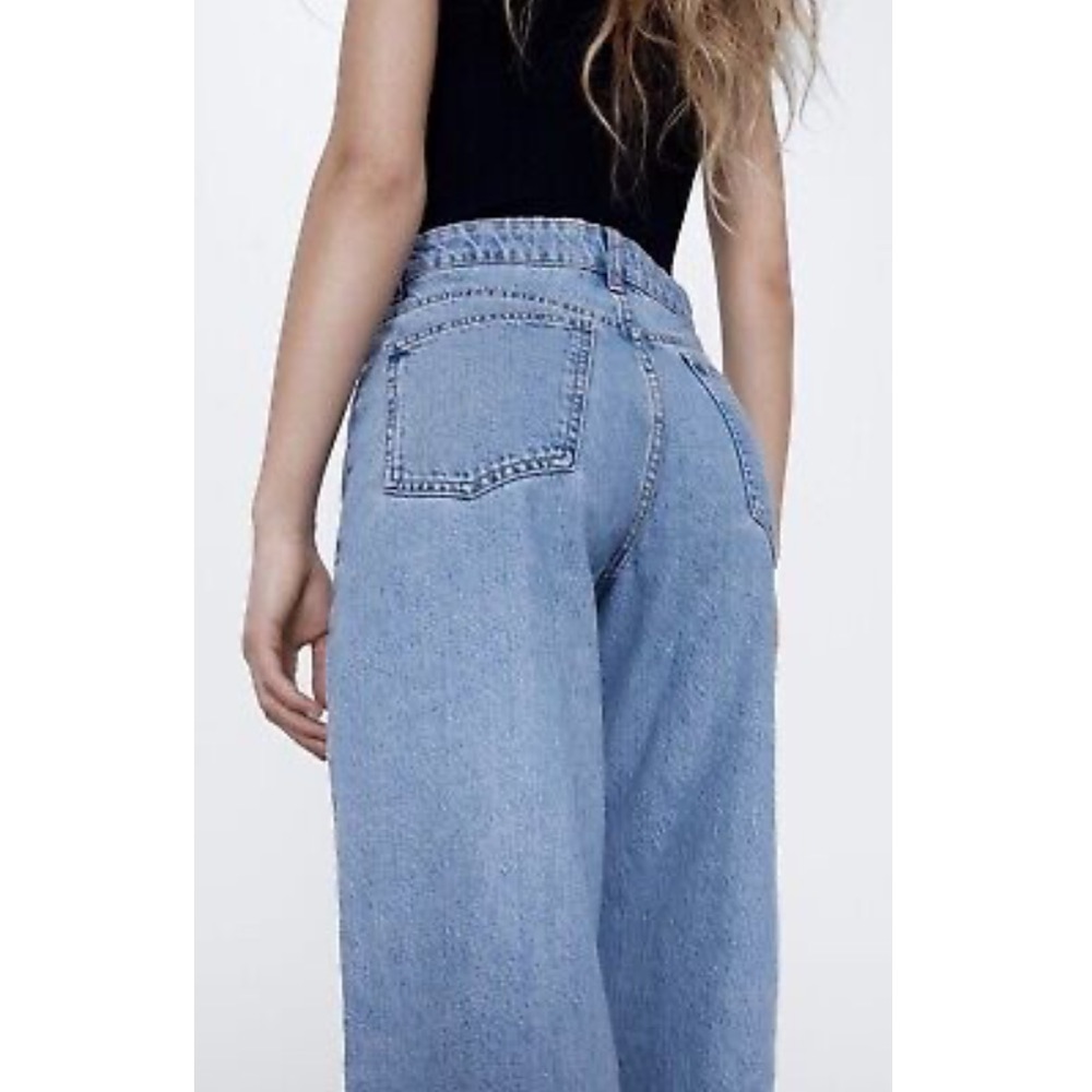 Zara Blue Wide-Leg Jeans - Picture 4 of 11